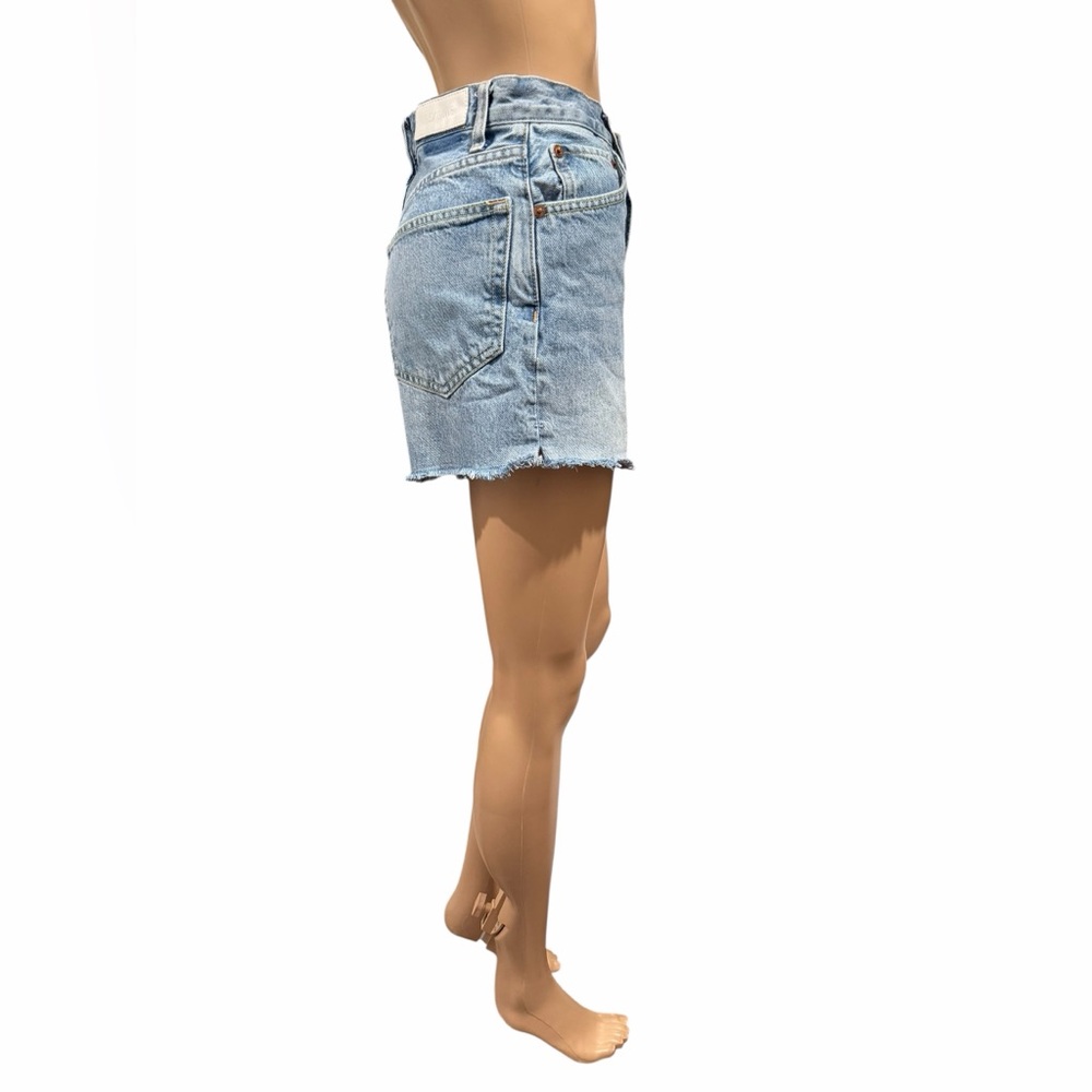 Re/Done Womens Shorts Blue Cut off High Waist Organic Cotton Denim Button Fly 25 - Picture 3 of 14